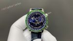 Patek Philippe Complications 40mm Cal.240 Q Movement Green Bezel Blue Face Watch